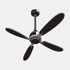 a ceiling fan silhouette vector on a white background