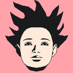 ピクセルアート・風に吹かれる若い女性の顔