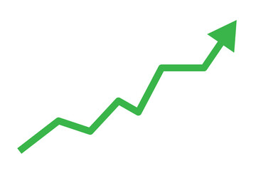 green arrow business graph pointing up represent profit
