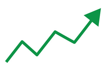 green arrow business graph pointing up represent profit