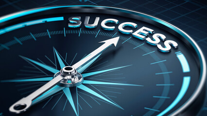 Cutting-Edge Compass Pointing Towards Success: Modern Illustration of Business Growth and Investment Strategies