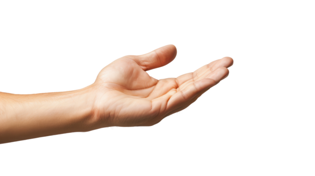 Hand Extended Forward Against Black Background Gesture Expression