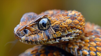 Fototapeta premium Stunning Close-Up of Hognose Snake's Head Mimicking a Toad, Highlighting Theatrical Bluff