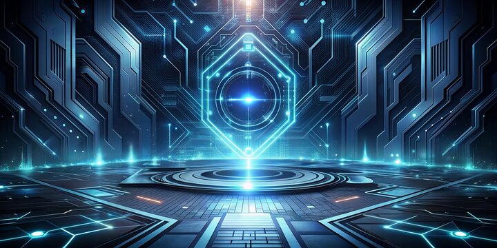 Digital Gateway to Cyberspace,  futuristic, sci-fi , digital , neon