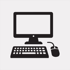 computer vector silhouette on a white background