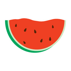 Slice of watermelon. Vector illustration of watermelon. Isolated watermelon with seeds.