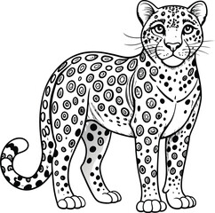 Fototapeta premium Black and white tiger coloring Page. Generative AI