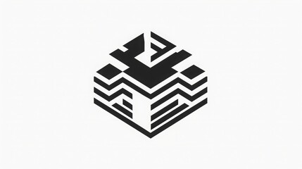 Precision-Focused Logo for Architecture Firm, Clean Lines and Rectangles Depicting Stability and Design Excellence