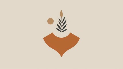Fototapeta premium Sustainable fashion brand logo, minimalist design and earthy tones, commitment to ethical production, eco-friendly materials, ideal for digital and print media