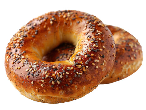 recommend clip art: Assorted bagels isolated on a transparent background for web, banner, wallpaper