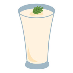 Indian Salty lassi with mint leaves and kala namak