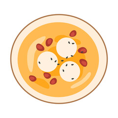 Korean pumpkin soup hobak juk illustration