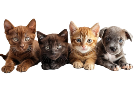 Cat and Dog isolated on a transparent background for web, banner, wallpaper