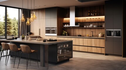 Shot of a modern and stylish luxury kitchen in an apartment