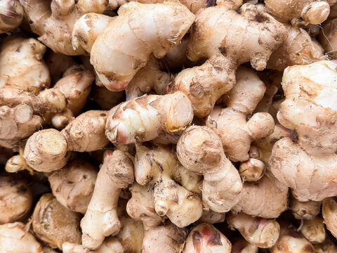 close up of pieces of ginger at the markets
