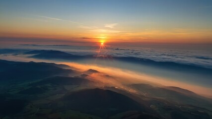 Idyllic dawn sky with the first light of day breaking through, perfect for serene landscapes