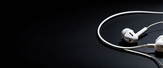 Sleek black earbuds on a dark background, perfect for tech savvy users and music lovers