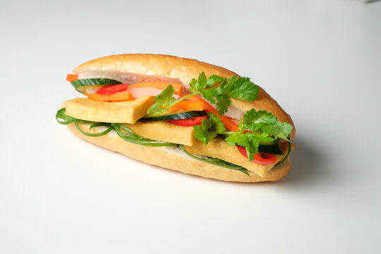 Banh mi on blank background