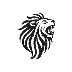 Fototapeta premium Minimalist lion logo on a white background