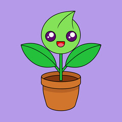 Cartoon plant vector art illustration