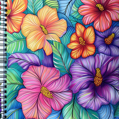 2D flower and leaf cards in various styles