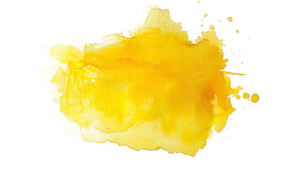 Small yellow watercolor stain on a transparent background.