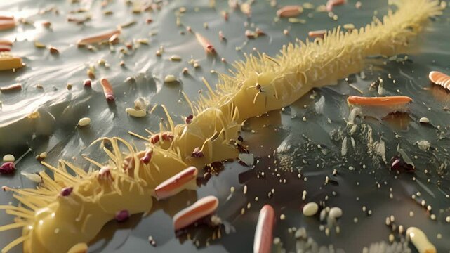 A highresolution image of the skins microflora consisting of beneficial bacteria that aid in protecting the skin from harmful pathogens.