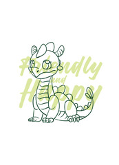 dog vector with text friendly and happy in transparent background
