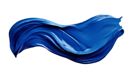 Dynamic blue paint splash isolated on white background, capturing movement and artistic fluidity. Perfect for design, creativity, and color concepts.