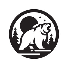 Minimalist bear logo