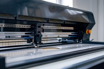 Obraz premium Close-up of a Cutting Machine in Operation