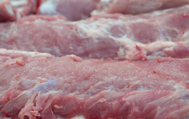 Fresh pork at the market