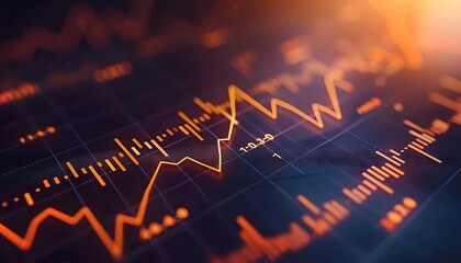 Fototapeta premium Financial Chart with Upward Trend