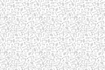 Lamas personalizadas para cocina con tu foto Kitchen utensils seamless pattern background. kitchen set seamless pattern background. hand drawn doodle of kitchen set pattern background. Doodle illustrations of cooking utensils seamless pattern.