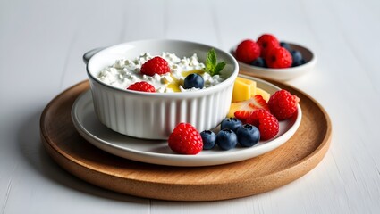 cottage cheese with fresh berries for a healthy breakfast