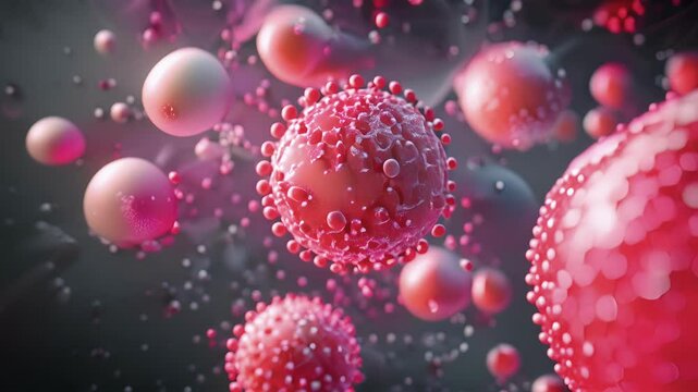 High magnification view of a T lymphocyte releasing chemical messengers to initiate immune response.