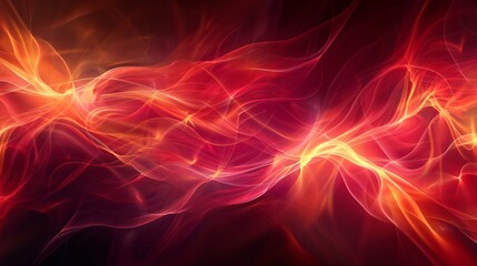 Obraz premium Abstract Red and Yellow Flowing Lines