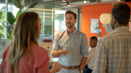 Fototapeta premium Leader Inspiring Their Team