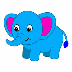 Baby elephant cartoon vector art illustration