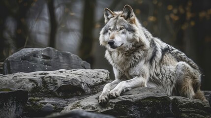 Obraz premium gray wolf lupus