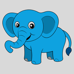 Baby elephant cartoon vector art illustration