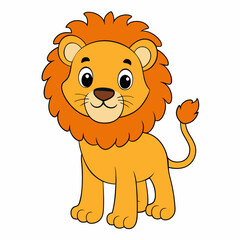 Fototapeta premium Lion Cartoon Icon Vector Art Illustration