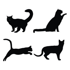 Hand drawing domestic animal silhouettes illustration