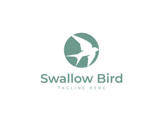 swallow logo vector illustration. flying bird logo template