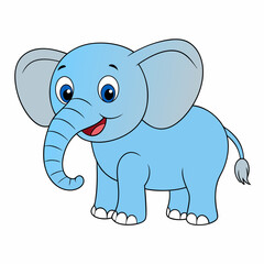 Elephant  Cartoon Icon Vector Art Illustration