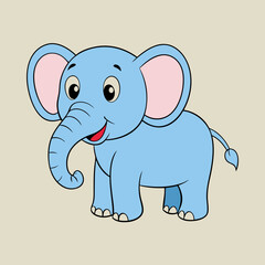 Elephant  Cartoon Icon Vector Art Illustration