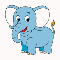 Elephant  Cartoon Icon Vector Art Illustration