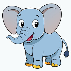 Elephant  Cartoon Icon Vector Art Illustration