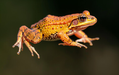 Fototapeta premium A Close-up of a Bright Orange Frog