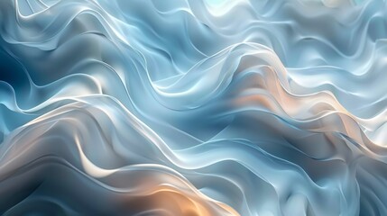 Obraz premium Abstract Blue and White Wavy Design